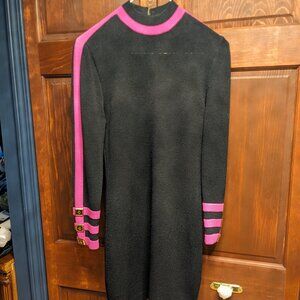 High End Designer Dress - Black & Pink